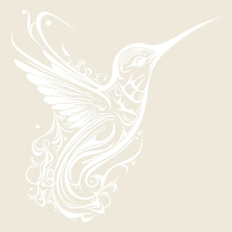 Exotic Tattoo Lines Style Dream Hummingbird