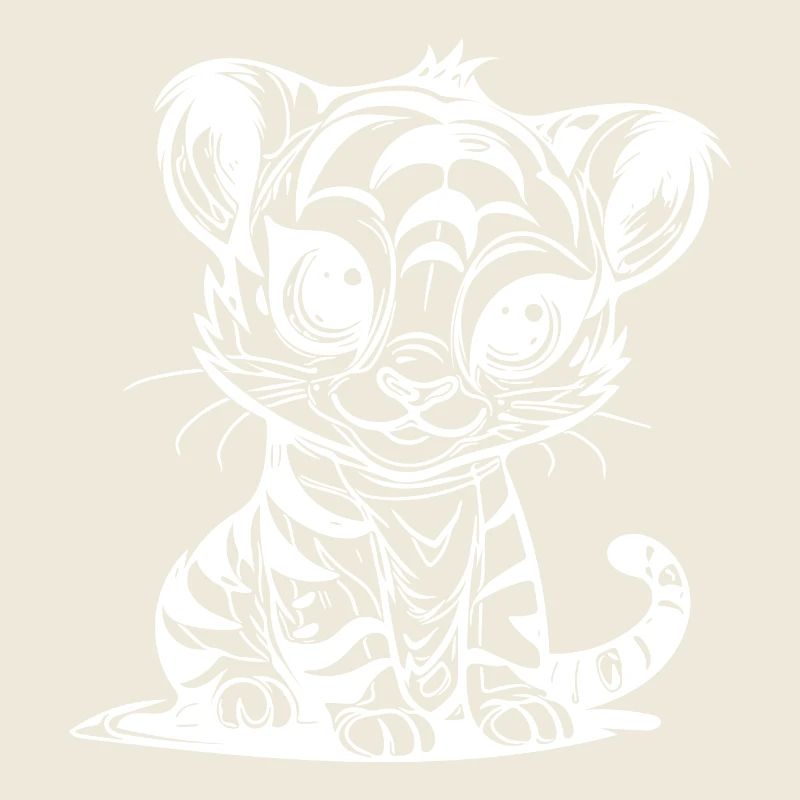 Mignon petit tigre pour enfants avec motif rayé
