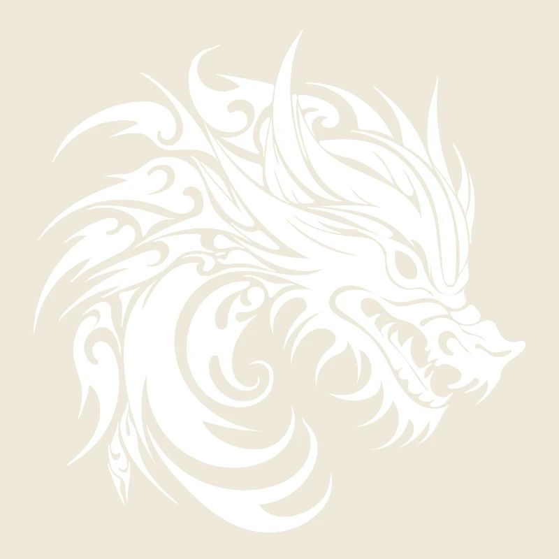 Fauchender Tattoo Style Drachen Kopf