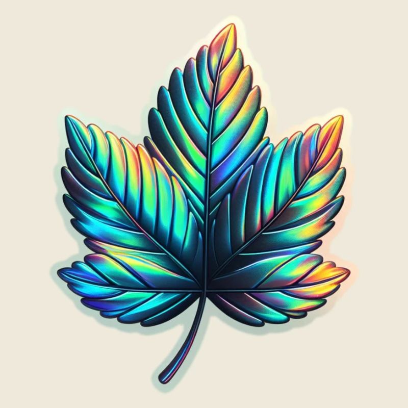 Ahorn Blatt holografisch