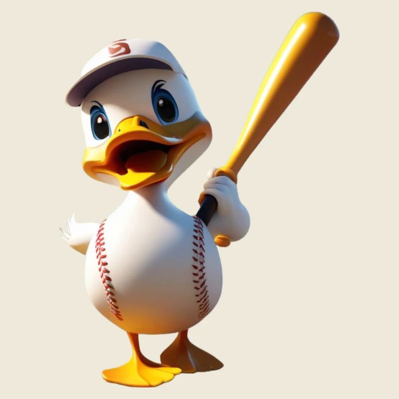 Dessin animé de baseball batteur de canard