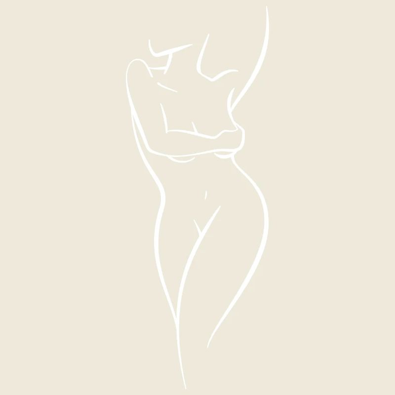 Femme à un trait dessiné