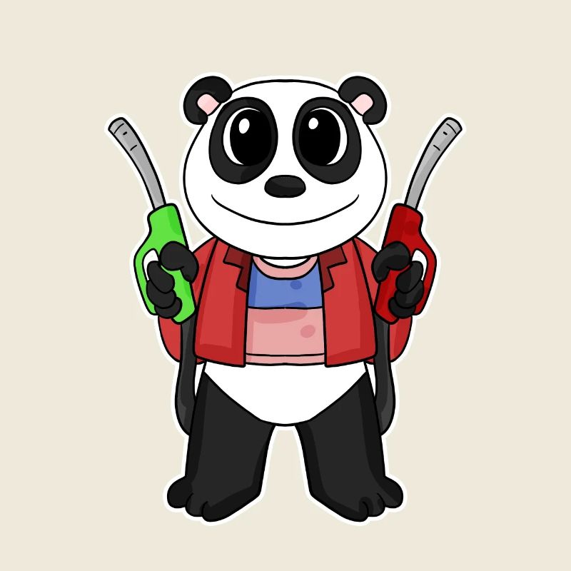 Préposé à la station-service Panda station-service