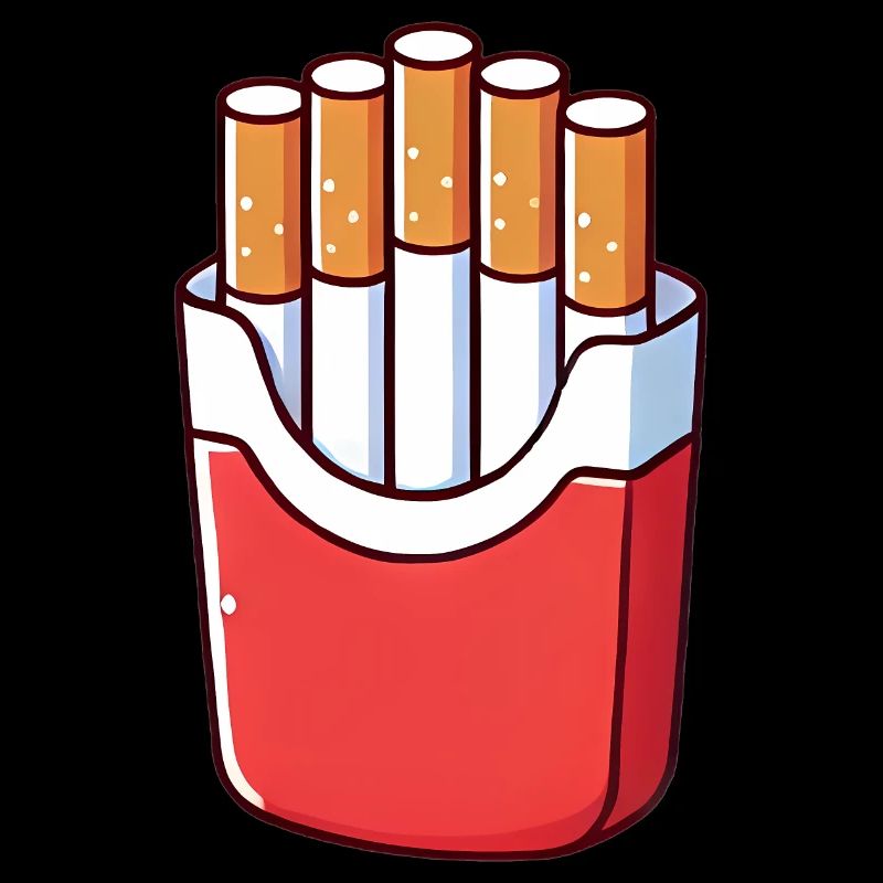 Fries of Doom Cigarette Illustration