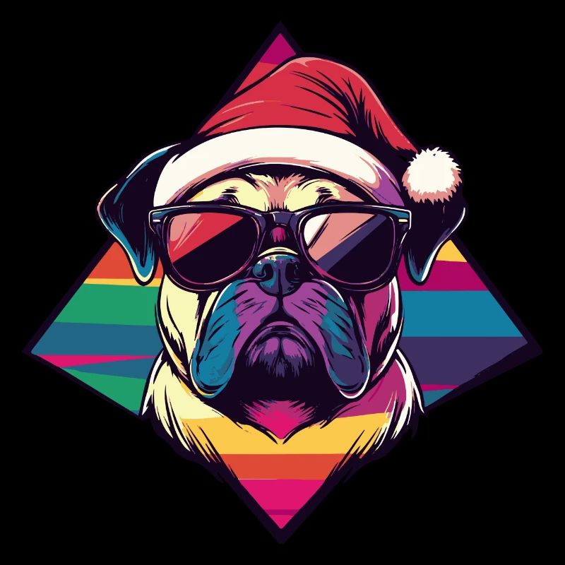 Bulldog Dog Christmas Cool