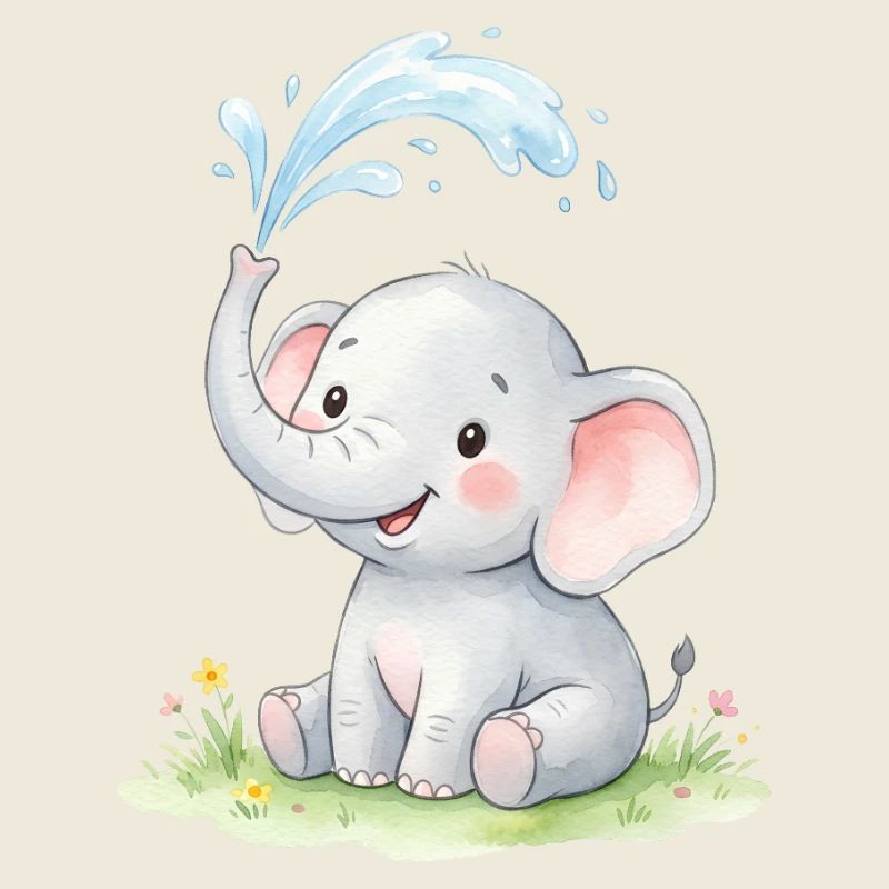 Fontaine d’éléphant pastel