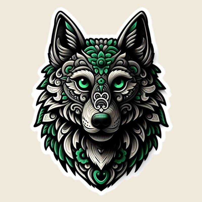 Green-White Wolf