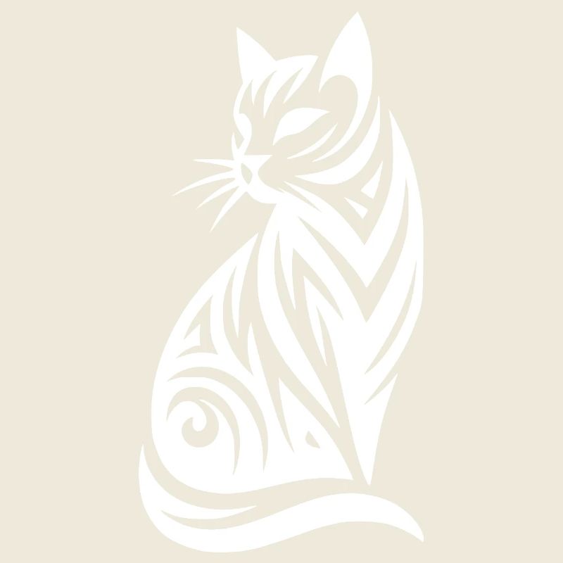 Silhouette décorative de chats dans le style tribal