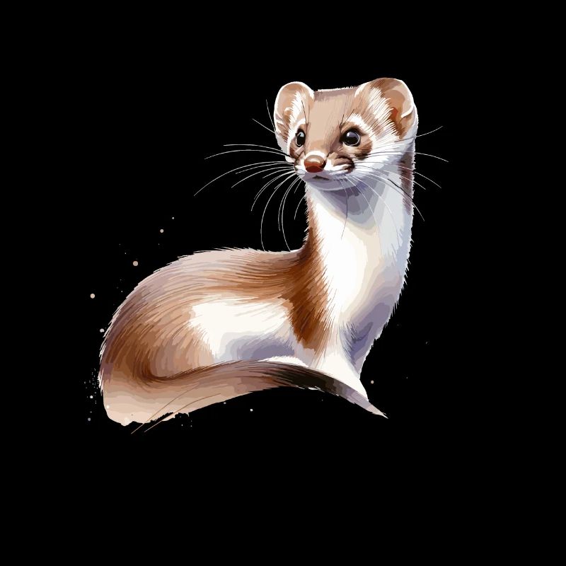 Watercolor Mouse Weasel