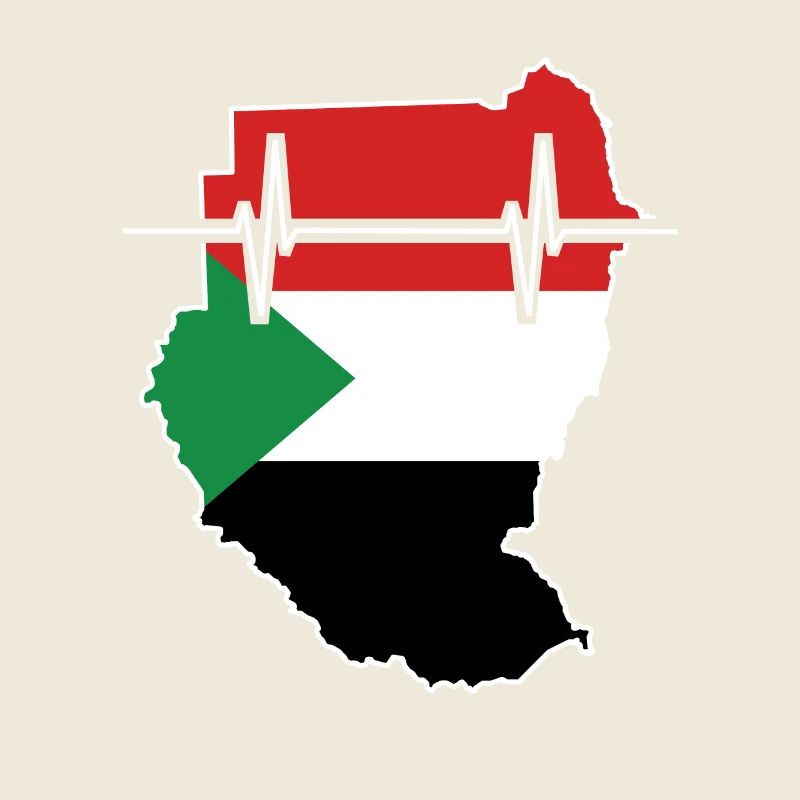 Sudan Herzschlag Flagge Vintage Sudan