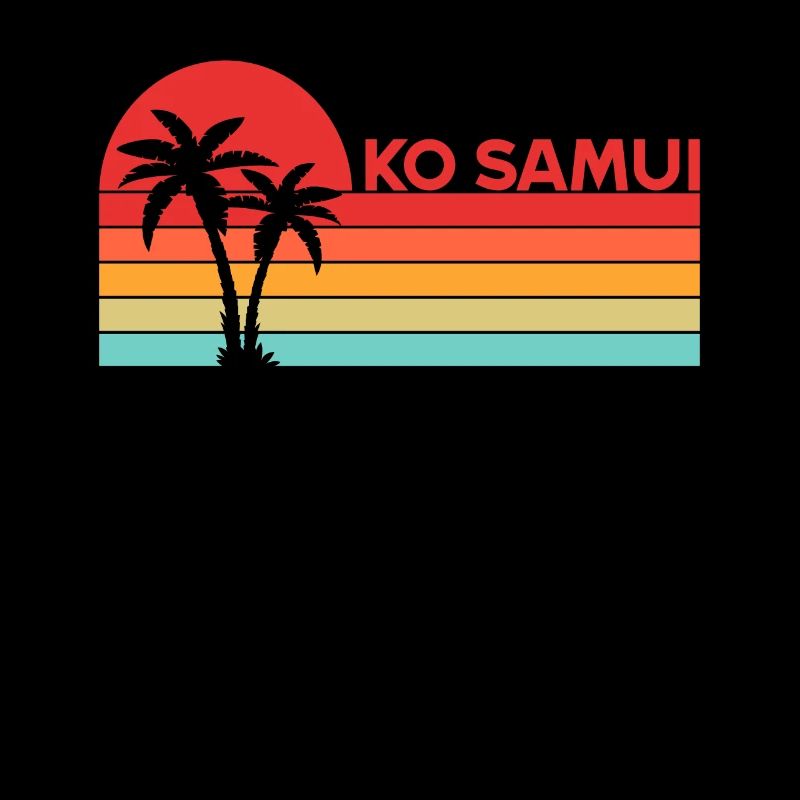 Vintage Thailand Vacation Asia Sunset Ko Samui