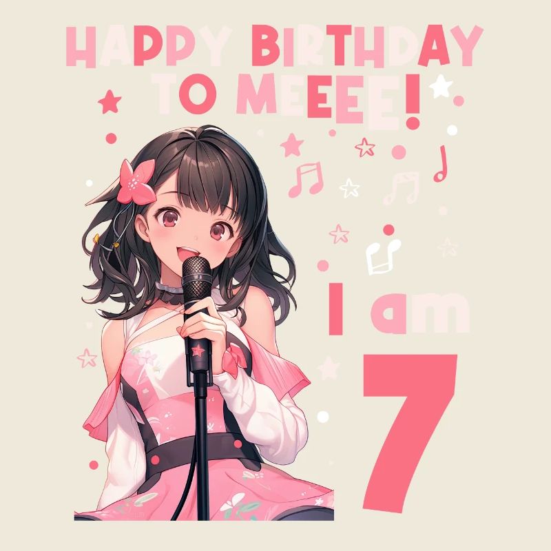 Anime Mandga K-Pop KPop Girl 7th Birthday