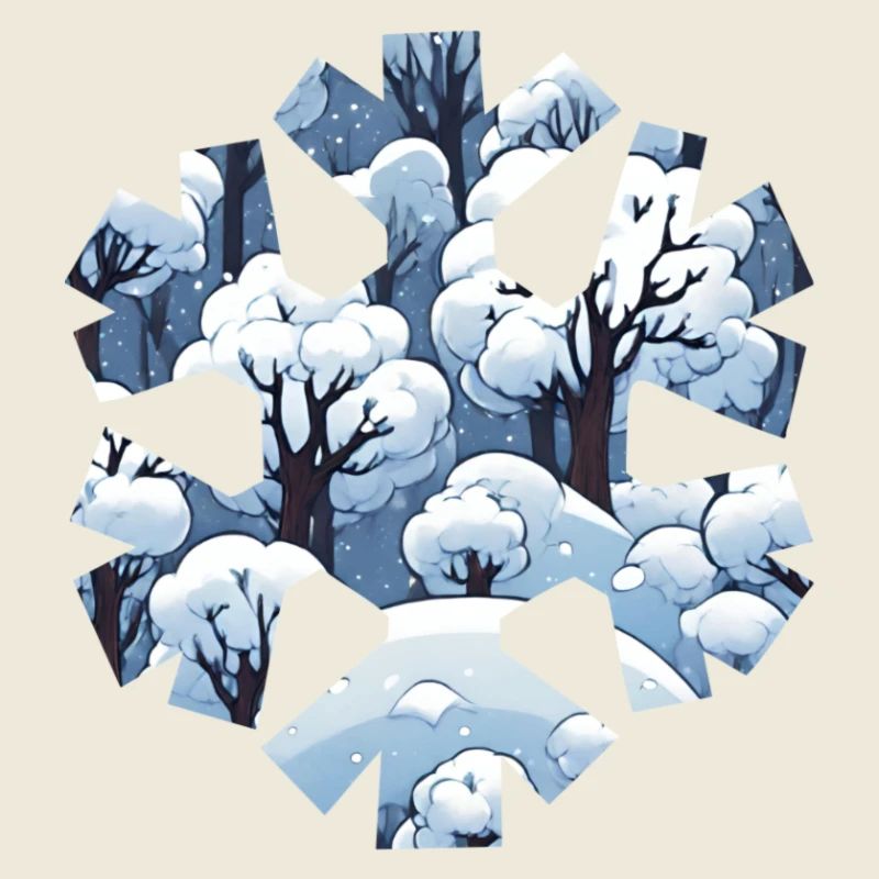 Verschneiter Geometrischer Wald