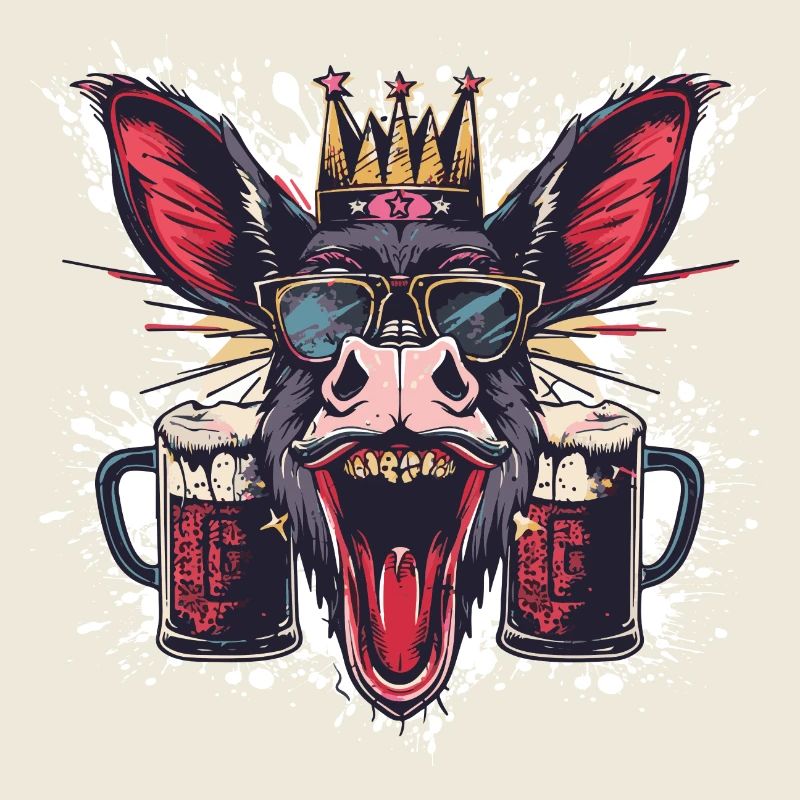Esel Bier Lustig
