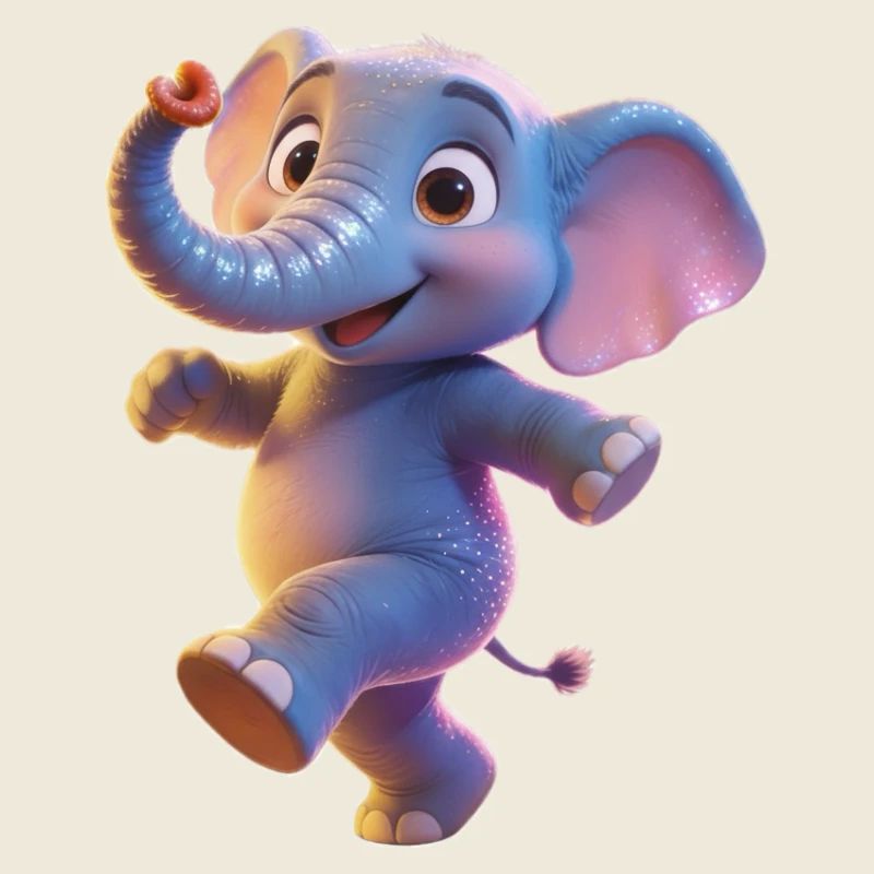 Neon Elephant Dancing Child
