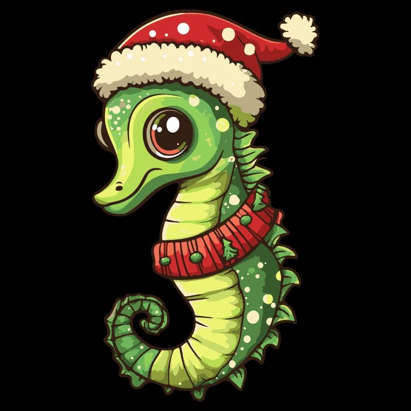 Bande dessinée de Noël hippocampe