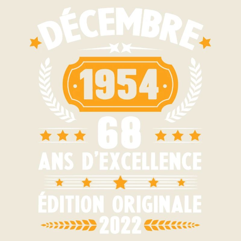 Cadeau D'anniversaire Rétro 68 Ans Décembre 1954