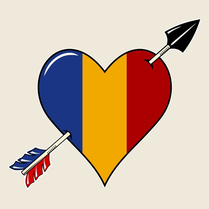 Roumanie drapeau coeur amoureux