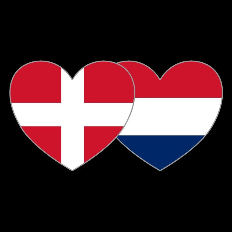 Denmark Holland Flag Heart