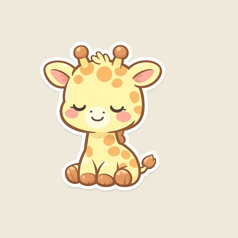 Cute baby Giraffe Kawaii style