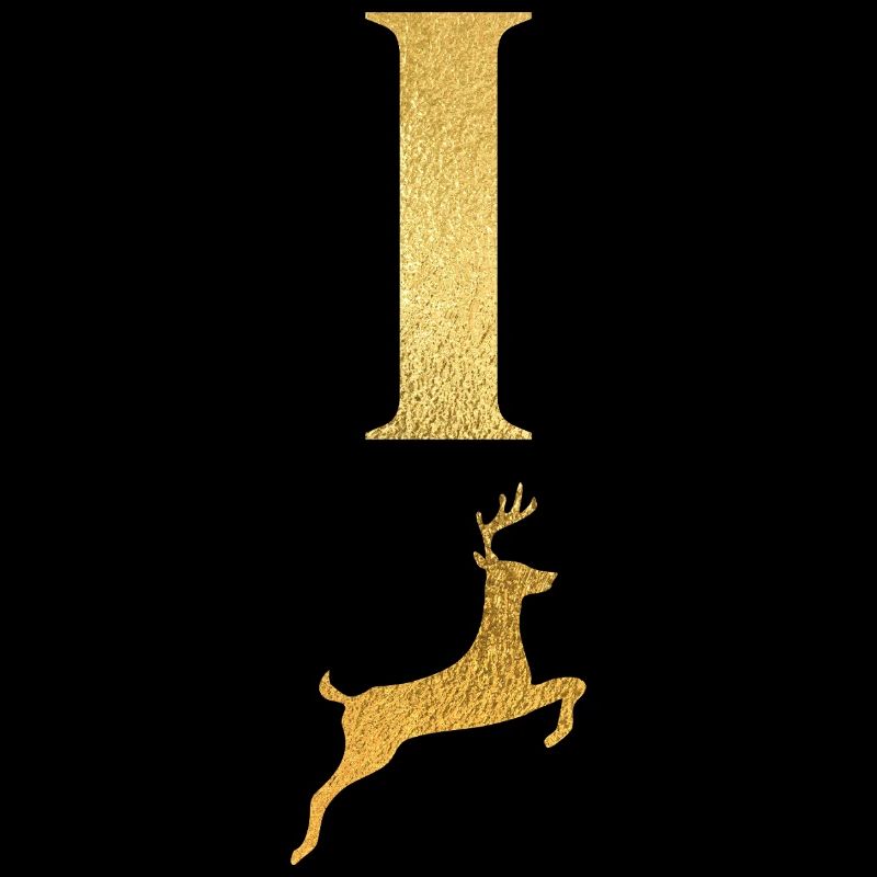 Buchstabe i goldener Hirsch - Geschenkidee
