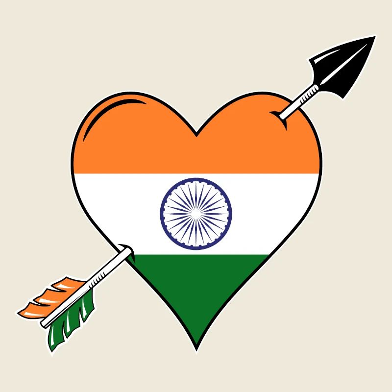 Drapeau de l’Inde coeur amoureux