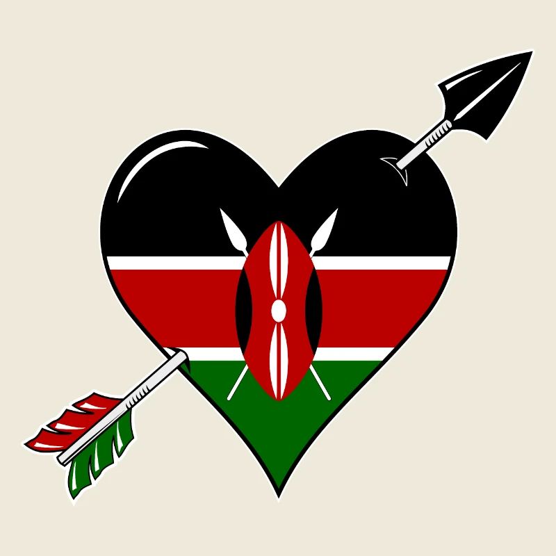 Kenya Flag Heart Love