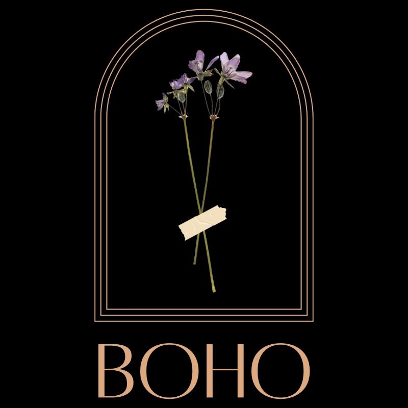 Bouquet de fleurs boho dans un cadre arche