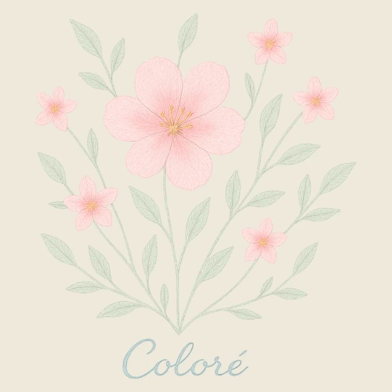 Illustration de fleurs de cerisier colorè