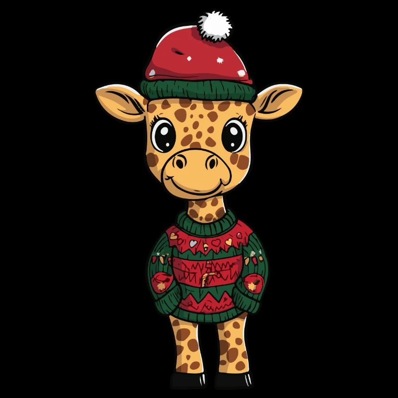 Bande dessinée de Noël girafe