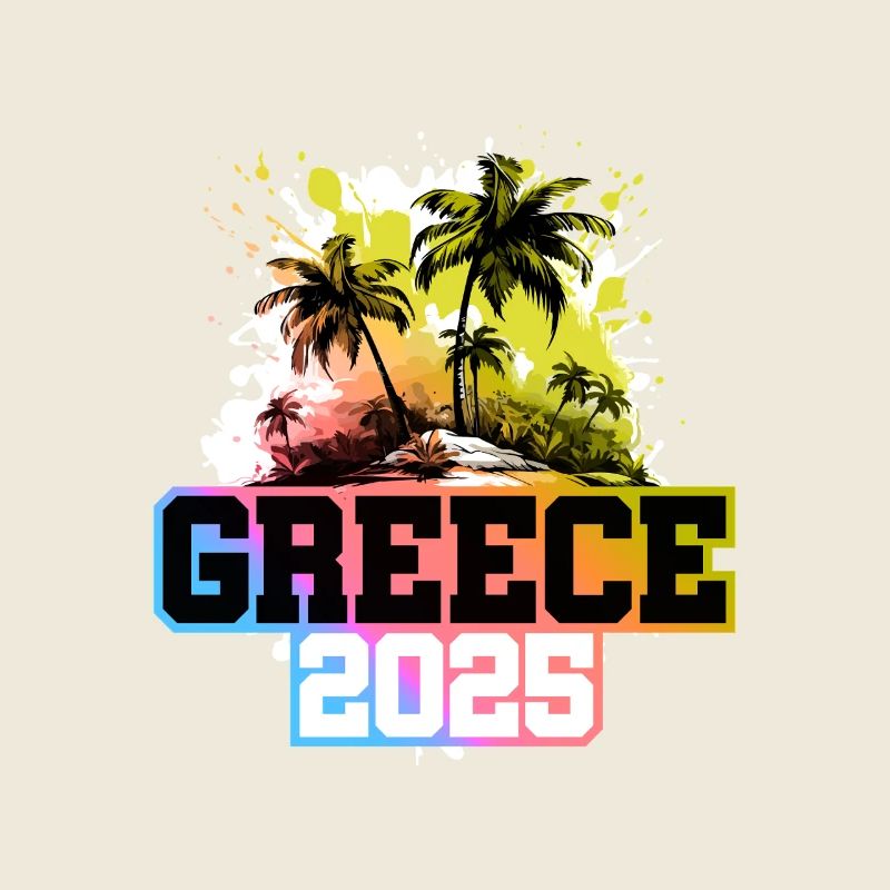 Grèce 2025 Palmiers Multicolore