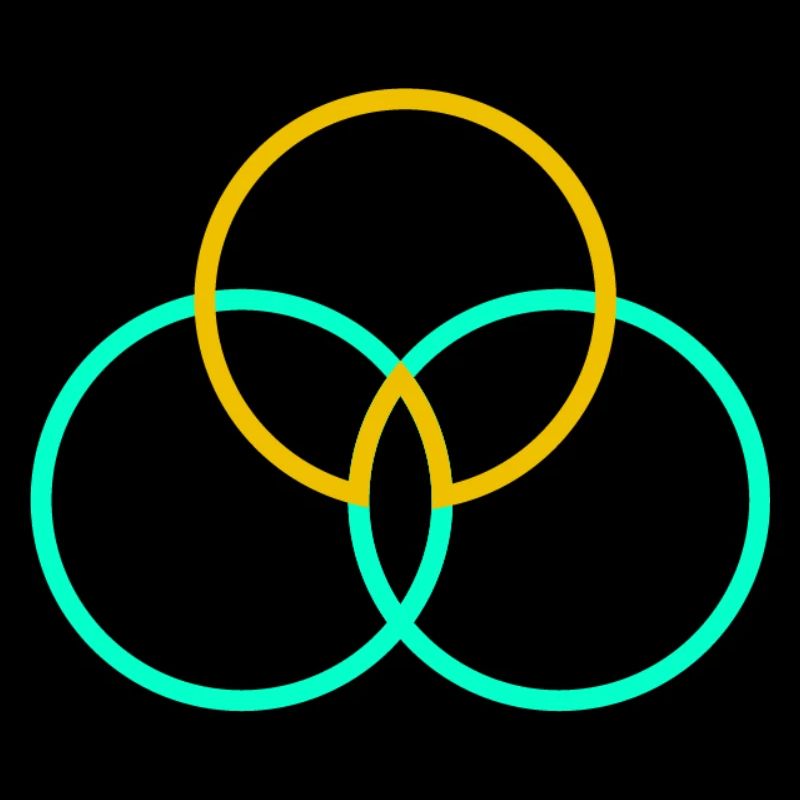Abstrakter Trikolore-Venn-Kreis