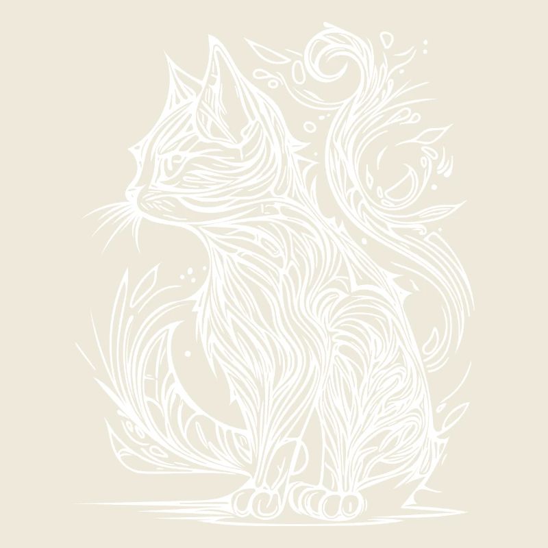 Tattoo Linien Tribal Style Vintage Katze