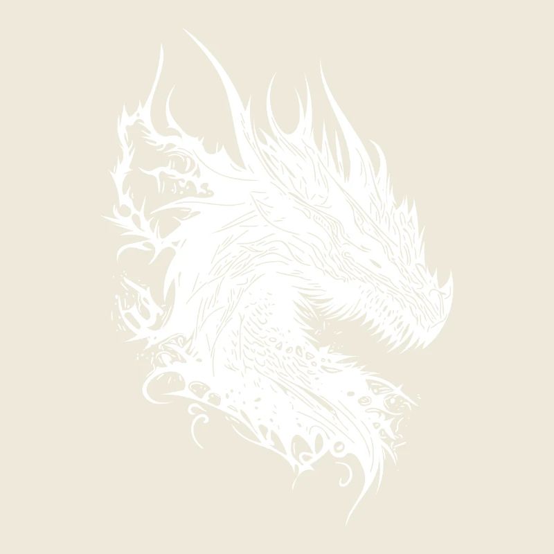 Evil dragon in vintage natural scale dress