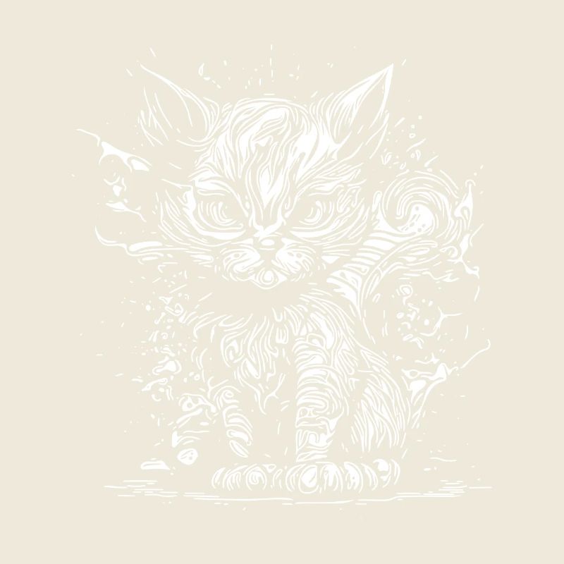 Petit Mauvais Chat dans Nature Splash Tattoo Style