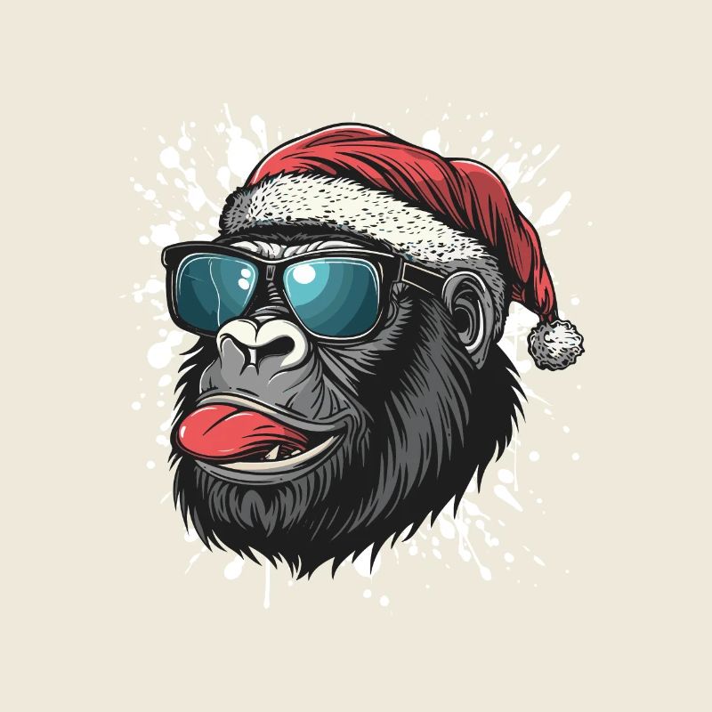 Gorille Noël drôle