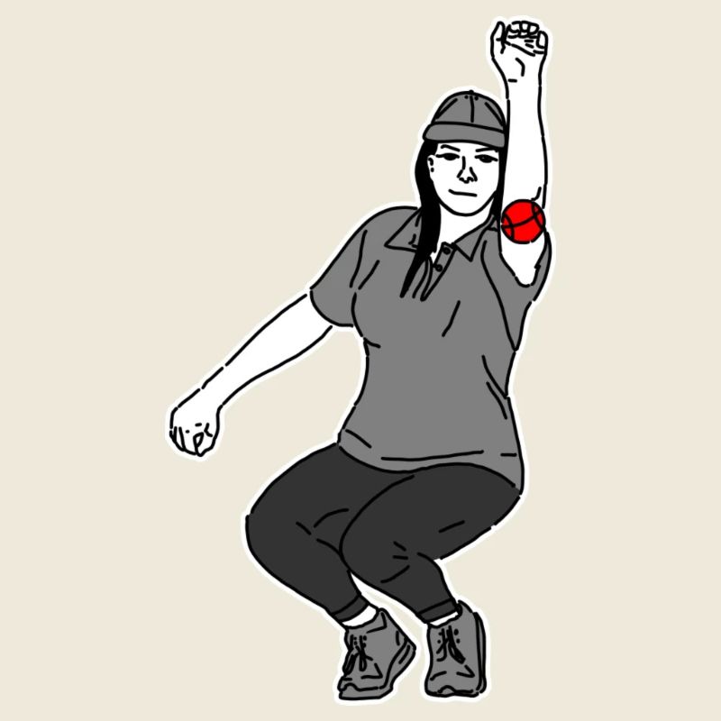 Petanque player Left-handed