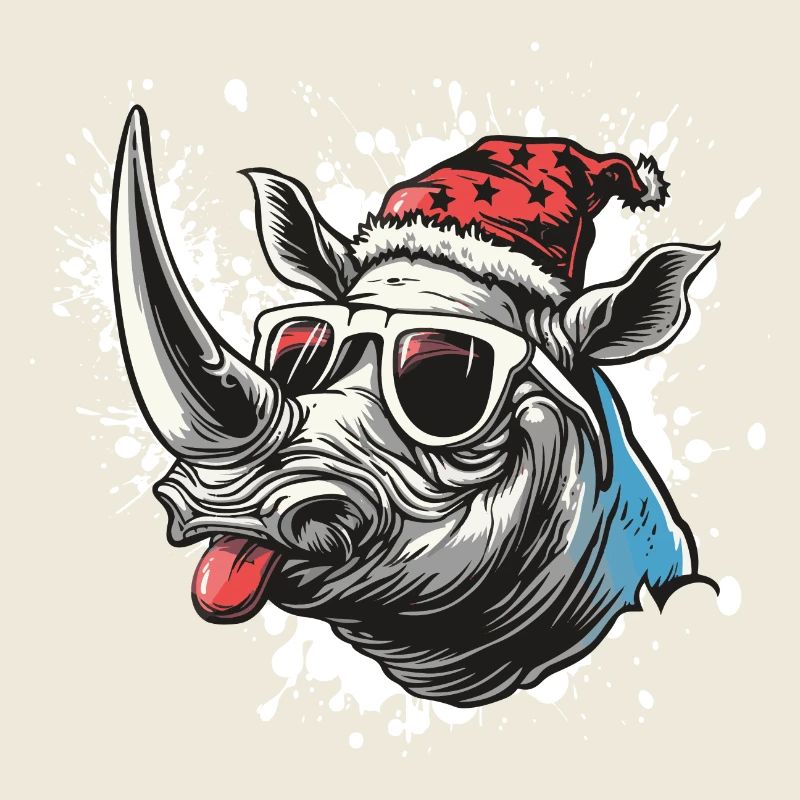 Rhinocéros Noël drôle