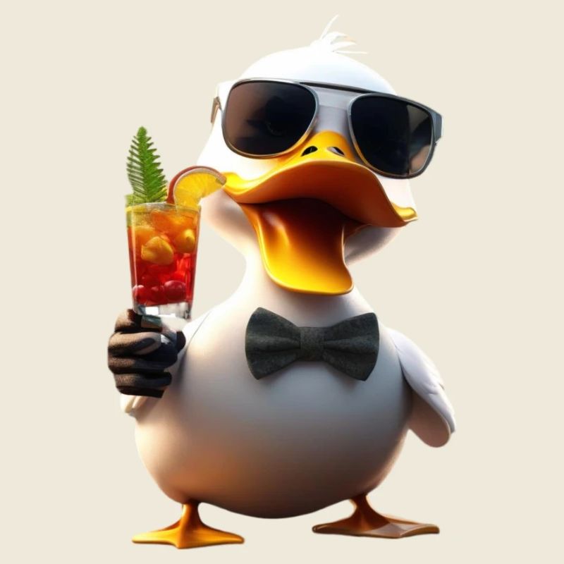 Canard cocktail avec des lunettes de soleil