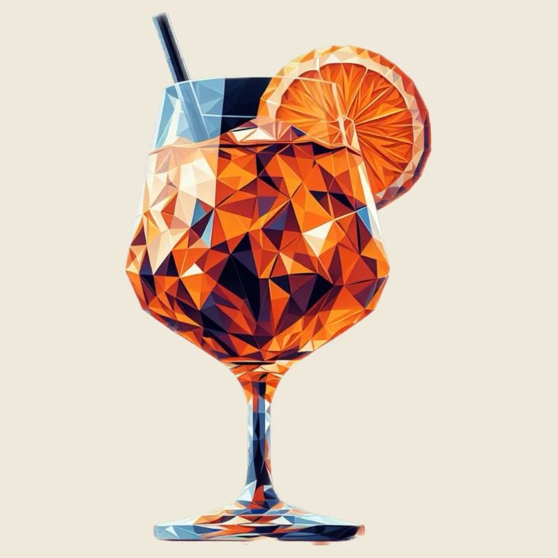 Ein sommerlicher Drink im Polygon-Stil