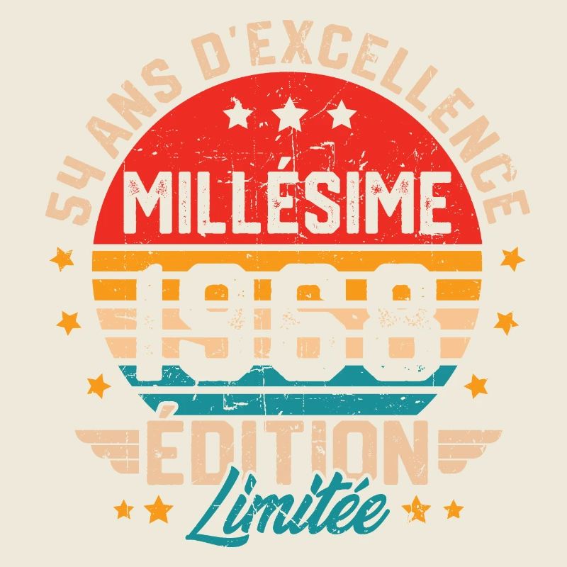 Cadeau d'anniversaire 54 ans millésime 1968