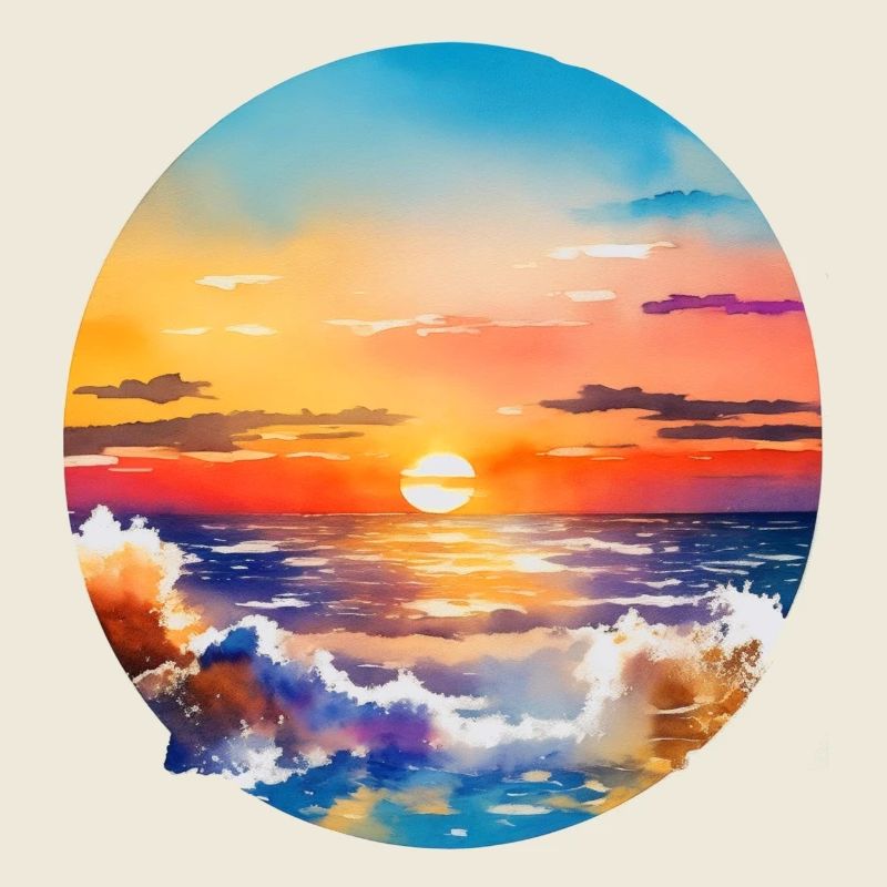 Coucher de soleil sur la mer