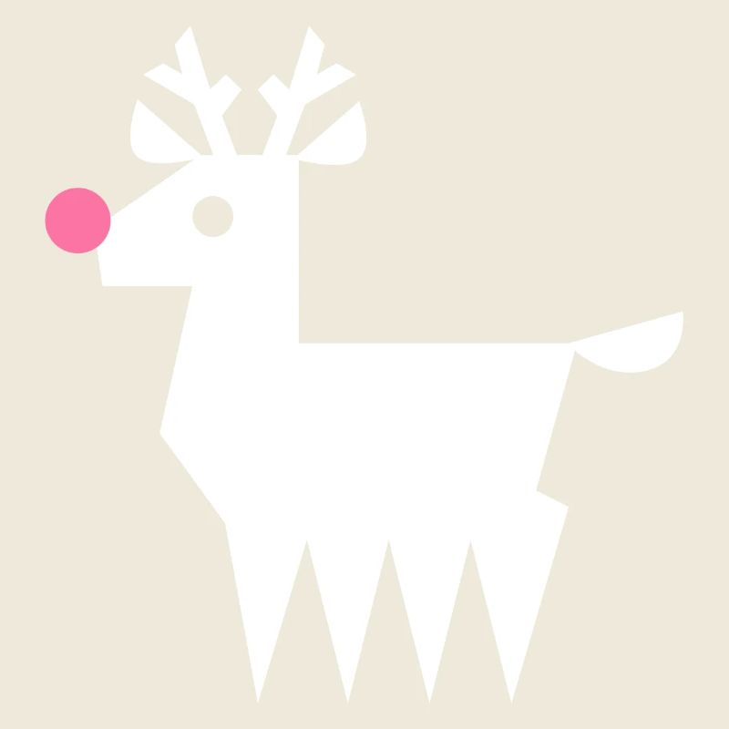 Renne Rudolf L blanc avec nez rose fluo