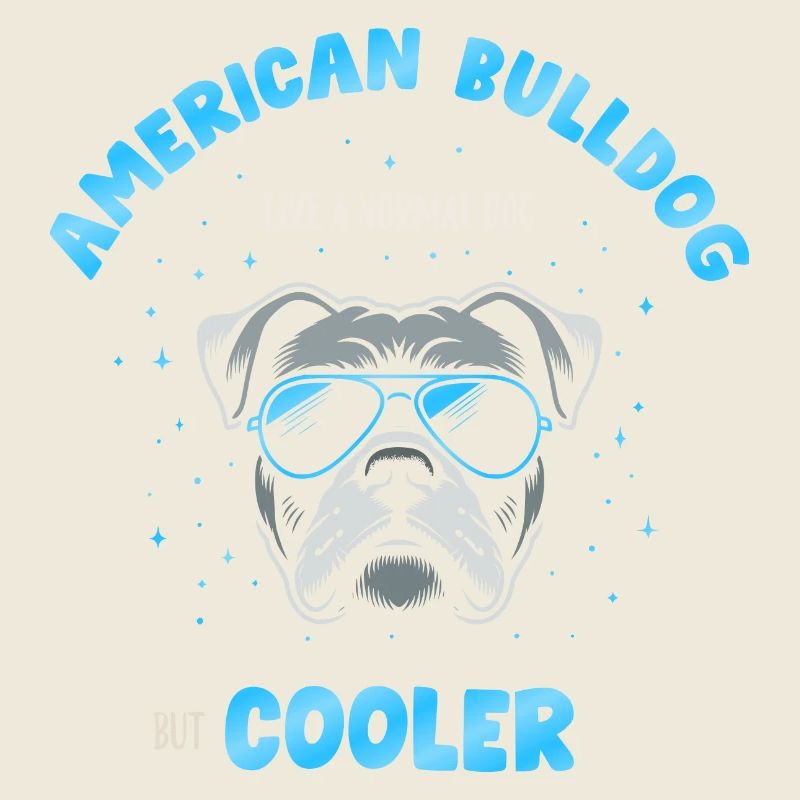 Bouledogue américain chien normal mais plus frais - turquoise