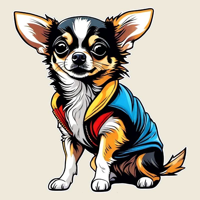 Cute little Chihuahua dog in comic style