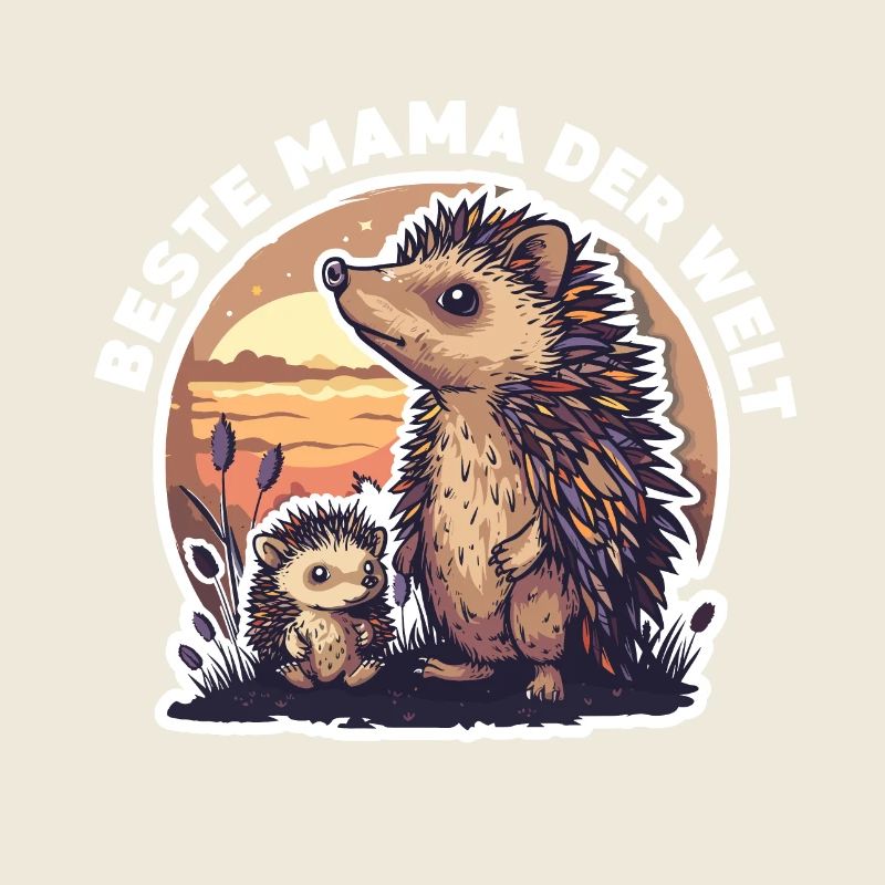 Mama Mutter Beste Mama der Welt Igel Spruch