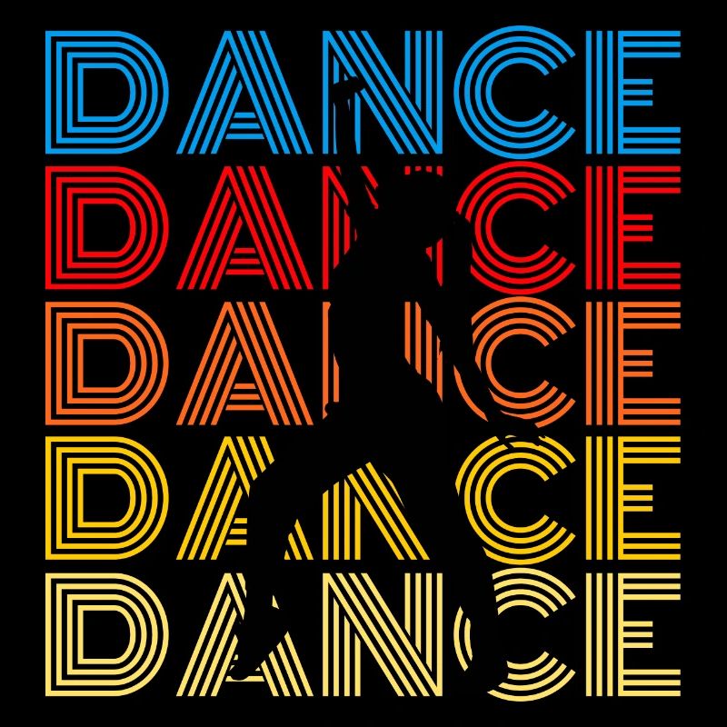 DANCE - funky Retro Tanz Design für Disco & Studio