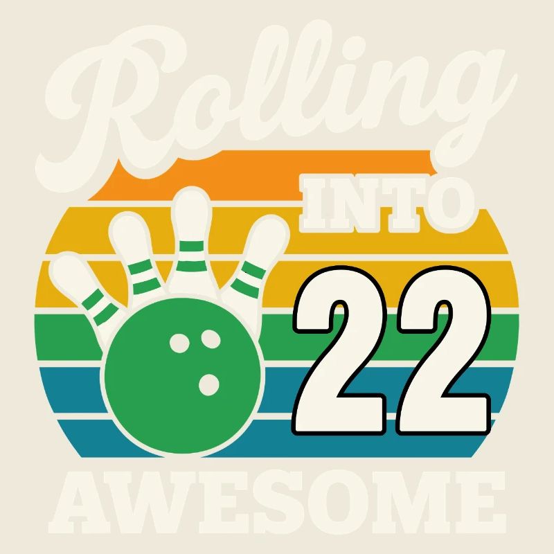 Bowling 22 Birthday Celebration Graphic