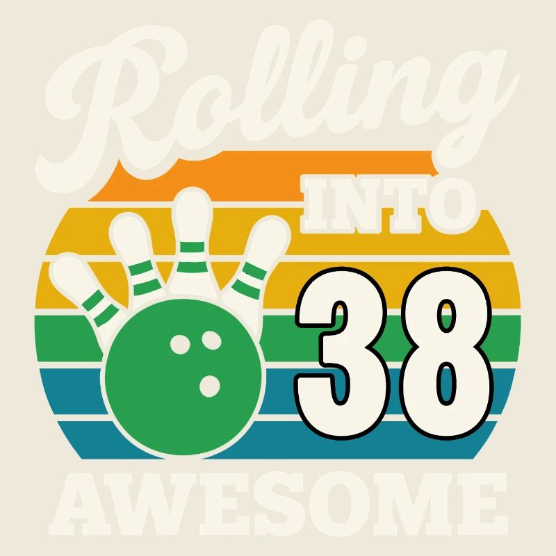 Bowling 38. Geburtstag Feier Grafik