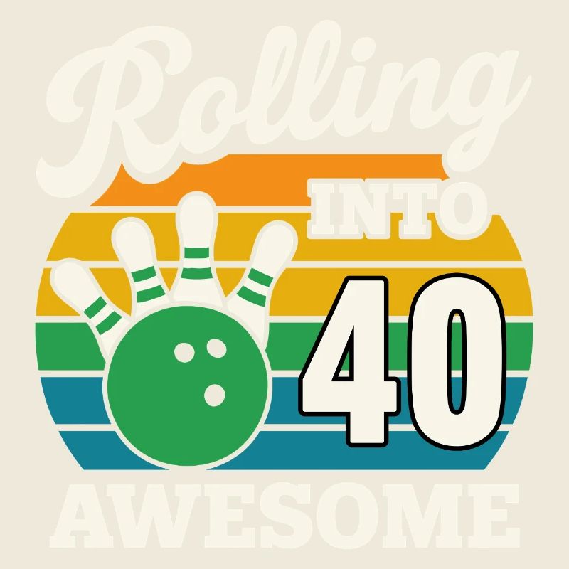 Retro Bowling 40th Birthday Design